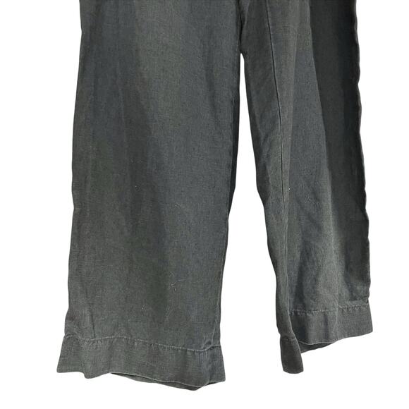 VINCE 100% Hemp Relaxed Wide-Leg Utility Pants in Dark Night Lake Black Size 14 - Picture 4 of 8